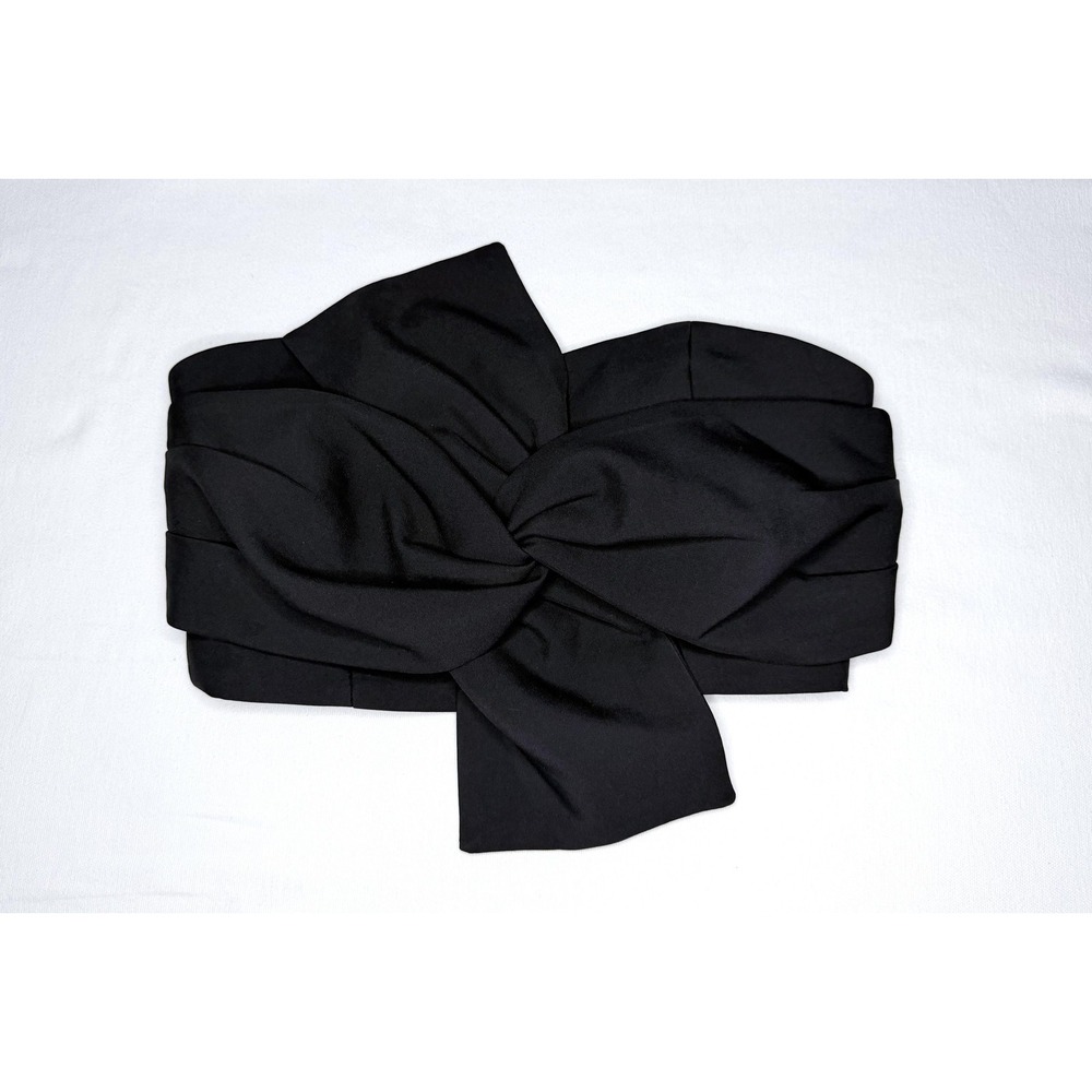 Chicwish Blouse Womens S Black Bow Strapless Sweetheart Bustier Crop Top Party